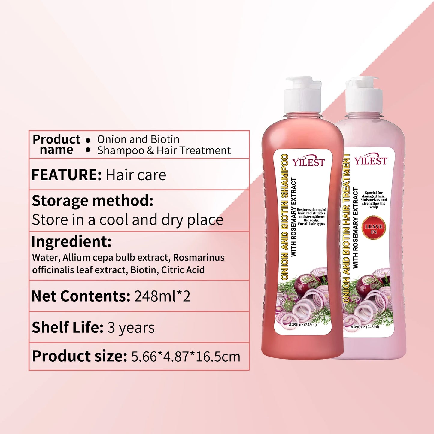 Onion Biotin and Rosemary Shampoo Set