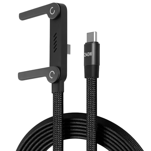 240W Charging Cable with Bracket Data Cable Type-C for Iphone and Samsung